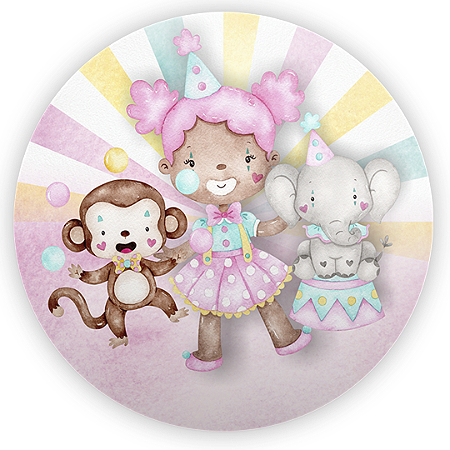 Capa Painel Redondo Sublimado - Circo