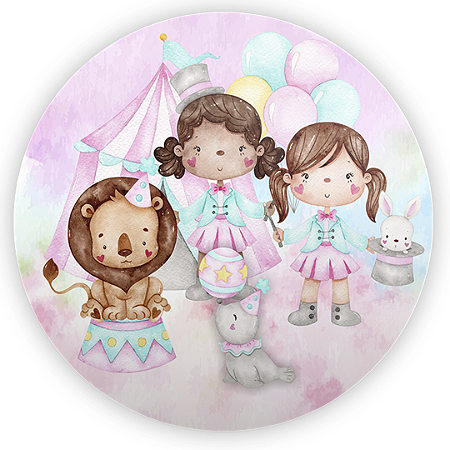 Capa Painel Redondo Sublimado - Circo