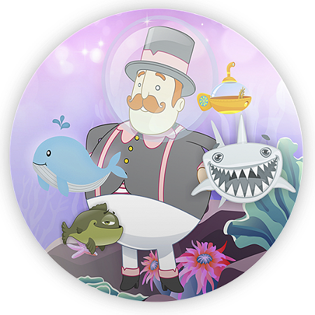 Capa Painel Redondo Sublimado - Bita Fundo Do Mar