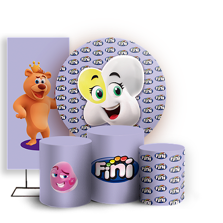 Capas Painel Redondo Trio Cilindro e Faixa Lateral Sublimado - Fini