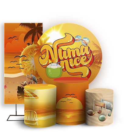 Capas Painel Redondo Trio Cilindro e Faixa Lateral Sublimado - Numa Nice