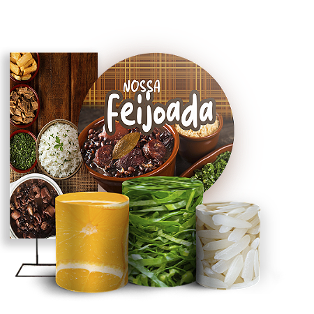 Capas Painel Redondo Trio Cilindro e Faixa Lateral Sublimado - Feijoada