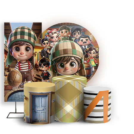 Capas Painel Redondo Trio Cilindro e Faixa Lateral Sublimado - Chaves