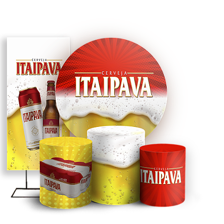 Capas Painel Redondo Trio Cilindro e Faixa Lateral Sublimado - Cerveja