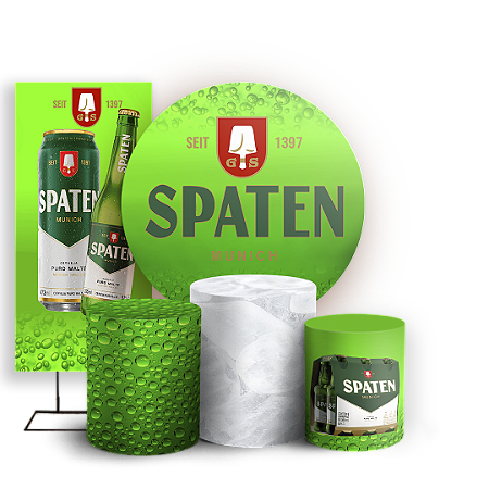 Capas Painel Redondo Trio Cilindro e Faixa Lateral Sublimado - Cerveja
