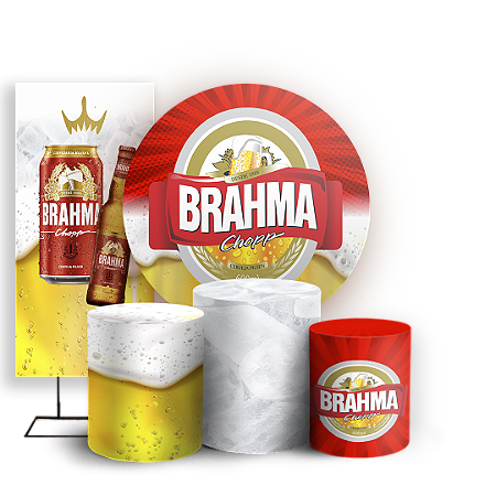 Capas Painel Redondo Trio Cilindro e Faixa Lateral Sublimado - Cerveja