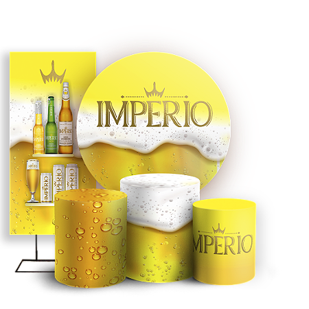 Capas Painel Redondo Trio Cilindro e Faixa Lateral Sublimado - Cerveja