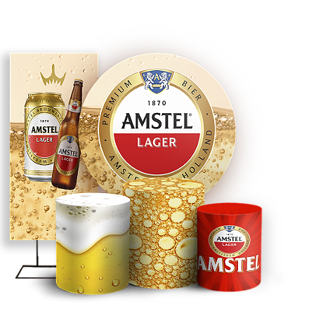 Capas Painel Redondo Trio Cilindro e Faixa Lateral Sublimado - Cerveja