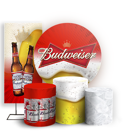 Capas Painel Redondo Trio Cilindro e Faixa Lateral Sublimado - Cerveja