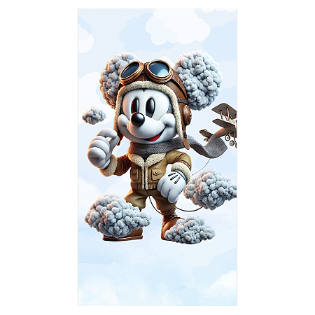 Capa Faixa Lateral Sublimado - Mickey Aviador