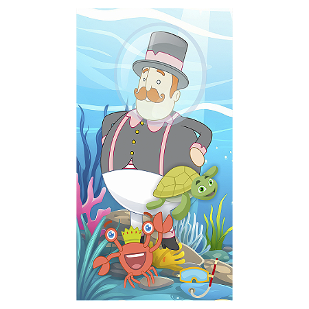 Capa Faixa Lateral Sublimado - Bita Fundo Do Mar