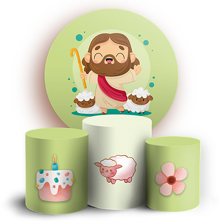 Capas Painel Redondo e Trio Cilindro Sublimado - Pascoa