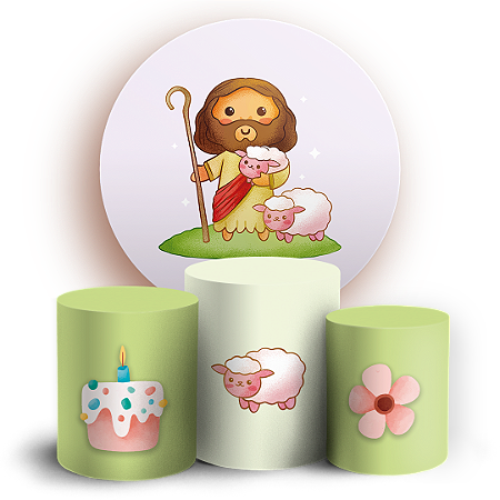 Capas Painel Redondo e Trio Cilindro Sublimado - Pascoa