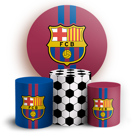 Capas Painel Redondo e Trio Cilindro Sublimado - Time Barcelona