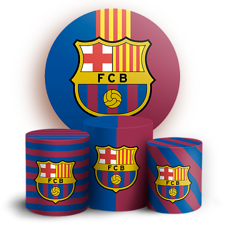 Capas Painel Redondo e Trio Cilindro Sublimado - Time Barcelona