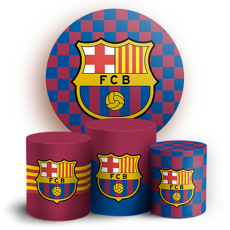 Capas Painel Redondo e Trio Cilindro Sublimado - Time Barcelona