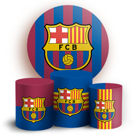 Capas Painel Redondo e Trio Cilindro Sublimado - Time Barcelona