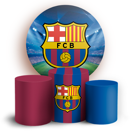 Capas Painel Redondo e Trio Cilindro Sublimado - Time Barcelona