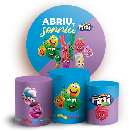 Capas Painel Redondo e Trio Cilindro Sublimado - Doces Fini