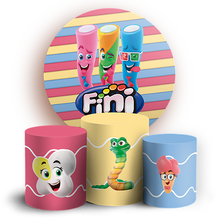 Capas Painel Redondo e Trio Cilindro Sublimado - Doces Fini