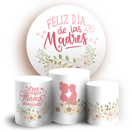 Capas Painel Redondo e Trio Cilindro Sublimado - Dia de la Madre