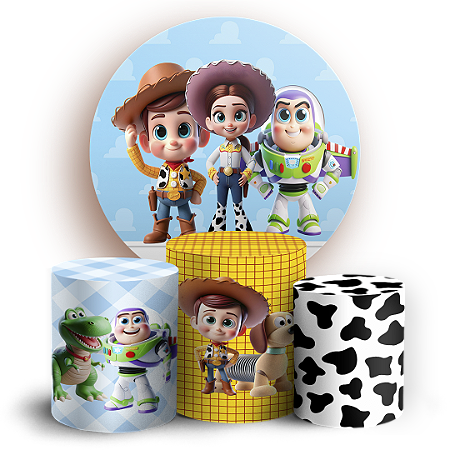 Capas Painel Redondo e Trio Cilindro Sublimado - Toy Story