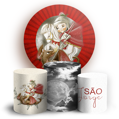 Capas Painel Redondo e Trio Cilindro Sublimado - São Jorge