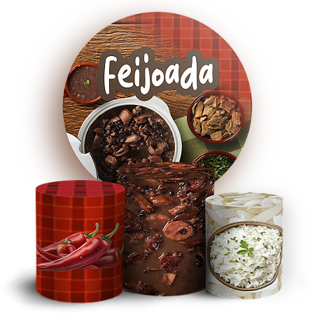 Capas Painel Redondo e Trio Cilindro Sublimado - Feijoada
