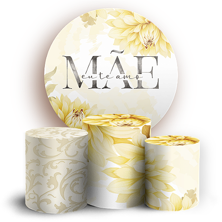 Capas Painel Redondo e Trio Cilindro Sublimado - Dia Das Mães