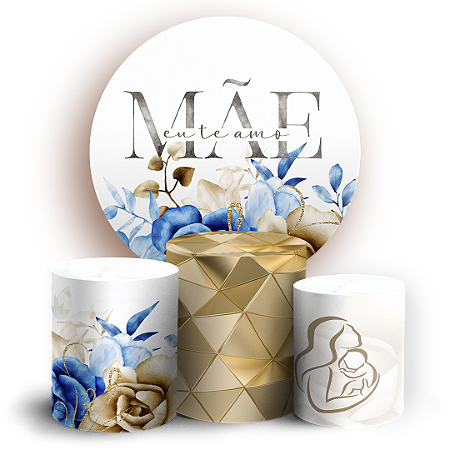 Capas Painel Redondo e Trio Cilindro Sublimado - Dia Das Mães