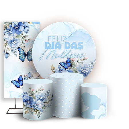 Capas Painel Redondo Trio Cilindro e Faixa Lateral Sublimado - Dia Das Mulheres