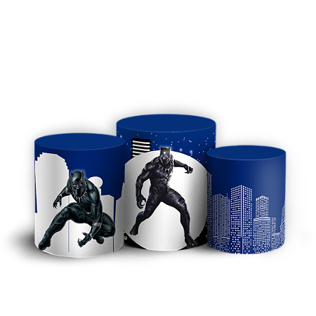 Capas Trio Cilindro Sublimado Vest Facil - Pantera Negra