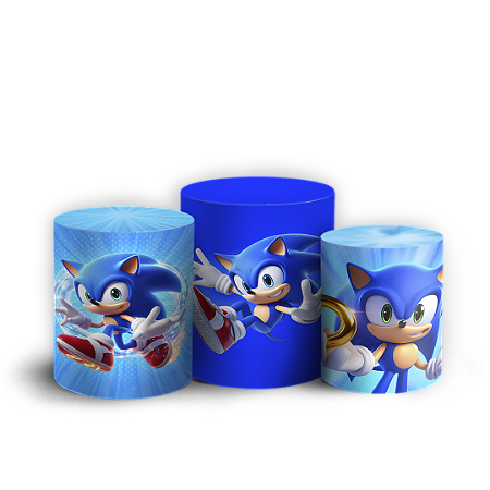 Capas Trio Cilindro Sublimado Vest Facil - Sonic