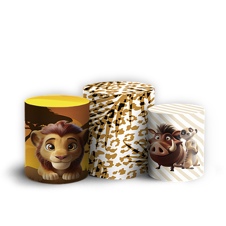 Capas Trio Cilindro Sublimado Vest Facil - Rei Leão