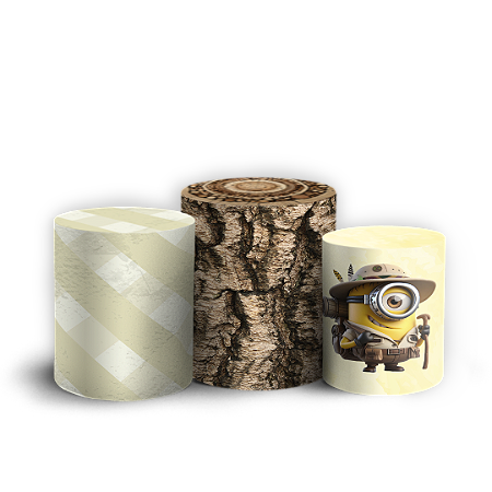 Capas Trio Cilindro Sublimado Vest Facil - Minions Safari