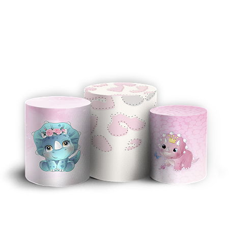 Capas Trio Cilindro Sublimado Vest Facil - Dinossauro