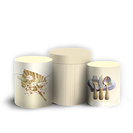 Capas Trio Cilindro Sublimado Vest Facil - Chá De Casa Nova