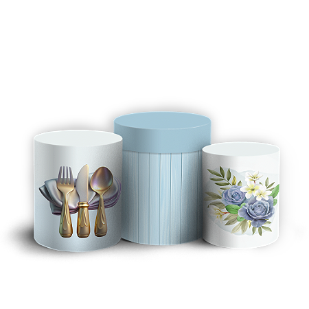 Capas Trio Cilindro Sublimado Vest Facil - Chá De Casa Nova