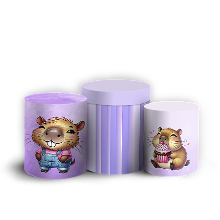 Capas Trio Cilindro Sublimado Vest Facil - Capivara