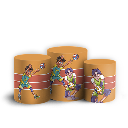 Capas Trio Cilindro Sublimado Vest Facil - Volei