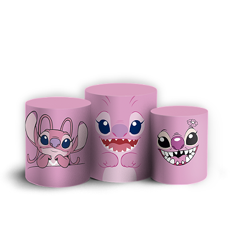 Trio Cilindro - Lilo Stitch Angel - Sublimado 3D