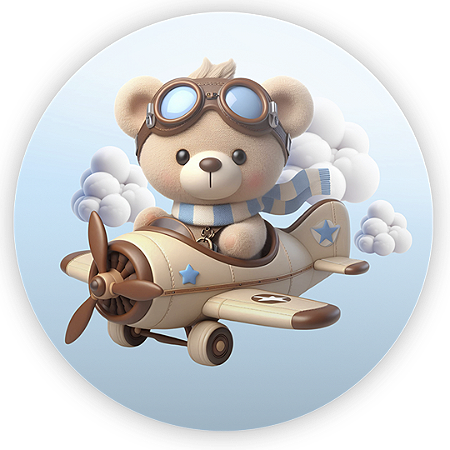 Capa Mini Painel Sublimado - Ursinho Baloeiro