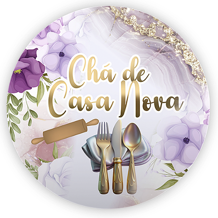 Capa Mini Painel Sublimado - Chá De Casa Nova