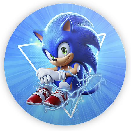 Capa Painel Redondo Sublimado - Sonic