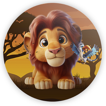 Capa Painel Redondo Sublimado - Rei Leão