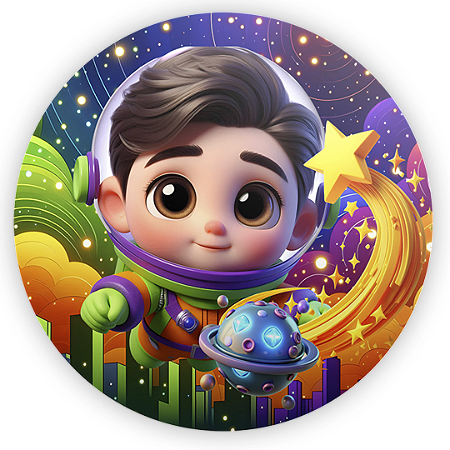 Capa Painel Redondo Sublimado - Astrounauta