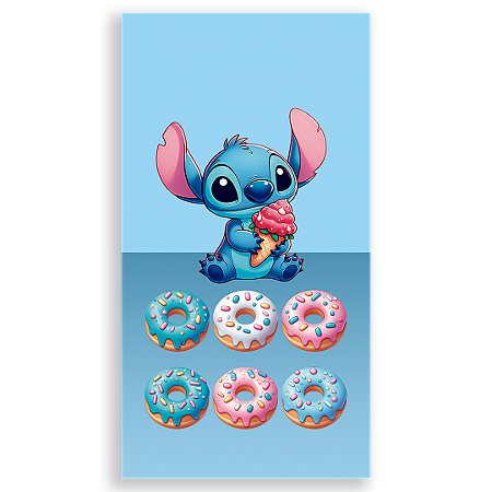 Capa Faixa Lateral Sublimado - Stitch Confeitaria