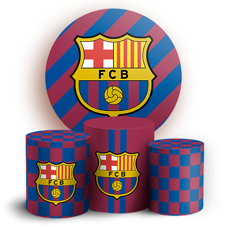 Capas Painel Redondo e Trio Cilindro Sublimado - Time Barcelona
