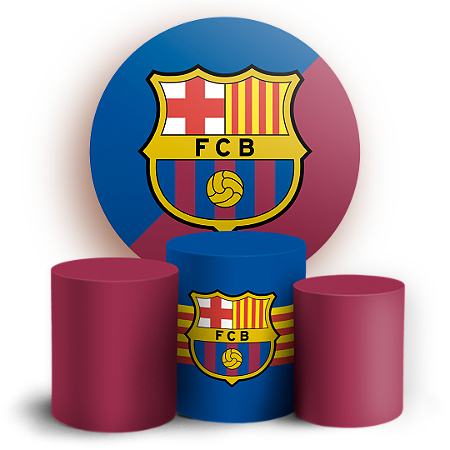 Capas Painel Redondo e Trio Cilindro Sublimado - Time Barcelona