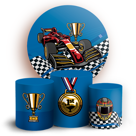 Capas Painel Redondo e Trio Cilindro Sublimado - Formula 1